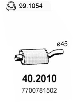 Предглушитель выхлопных газов ASSO 40.2010 для RENAULT SUPER