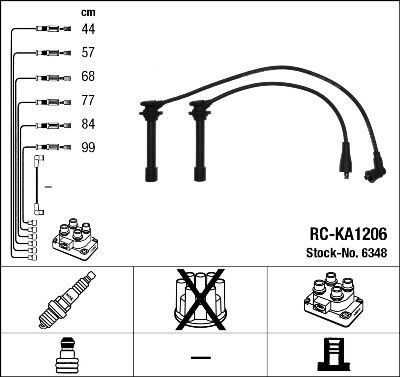 Комплект проводов зажигания NGK 6348 для KIA CARNIVAL