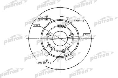 Тормозной диск PATRON PBD1581 для MERCEDES-BENZ E-CLASS
