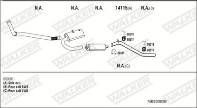 ABGASANLAGE WALKER MB83083B