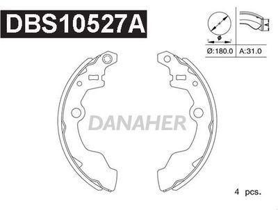 Комплект тормозных колодок DANAHER DBS10527A для BYD FLYER