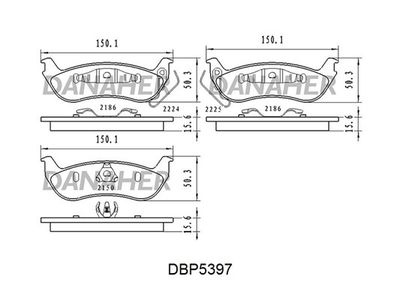 Комплект тормозных колодок, дисковый тормоз DANAHER DBP5397 для FORD USA CROWN