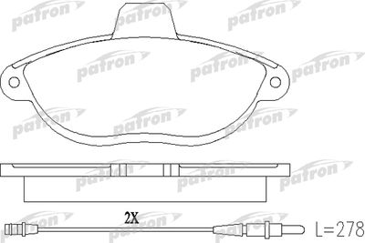 Комплект тормозных колодок, дисковый тормоз PATRON PBP1002 для FIAT SCUDO