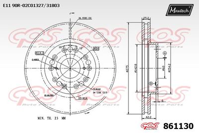 MAXTECH 861130 Тормозные диски  для LEXUS LS (Лексус Лс)