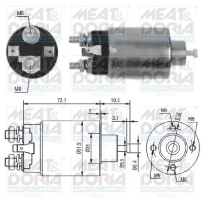 Тяговое реле, стартер MEAT & DORIA 46095 для MITSUBISHI SIGMA