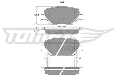 Комплект тормозных колодок, дисковый тормоз TOMEX Brakes TX 18-20 для FIAT TIPO