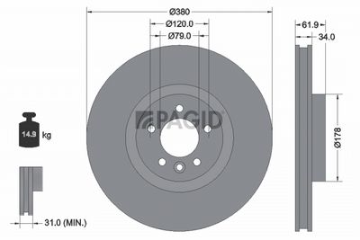 Tarcza hamulcowa PAGID 55356NC