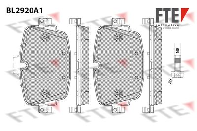 FTE BL2920A1 Тормозные колодки и сигнализаторы  для AUDI A7 (Ауди А7)