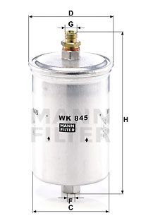 Топливный фильтр MANN-FILTER WK 845 для MERCEDES-BENZ 190