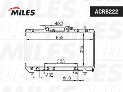 Радиатор, охлаждение двигателя MILES ACRB222