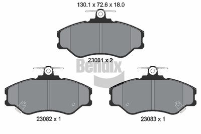 Комплект тормозных колодок, дисковый тормоз BENDIX Braking BPD1913 для HYUNDAI GRACE