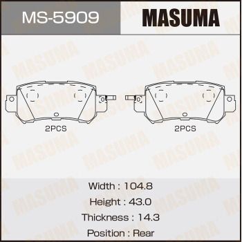 Комплект тормозных колодок MASUMA MS-5909 для MAZDA CX-5
