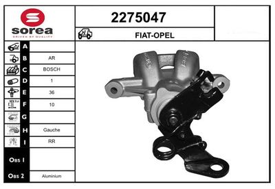 EAI 2275047 Тормозной суппорт  для FIAT GRANDE PUNTO (Фиат Гранде пунто)