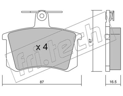 Sada brzdových destiček, kotoučová brzda fri.tech. 050.0