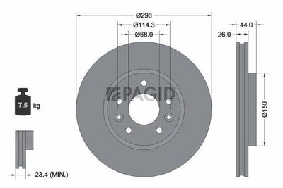 спирачен диск PAGID 56556NC