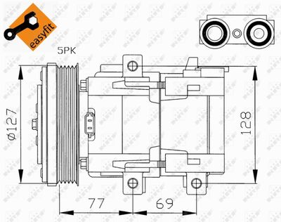 NRF 32061 Компрессор кондиционера  для FORD MONDEO II седан (BFP) 1.8 TD