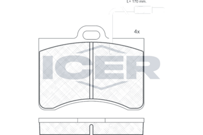 комплект спирачно феродо, дискови спирачки ICER 180175