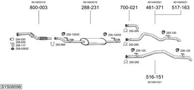 Układ wydechowy BOSAL SYS08598
