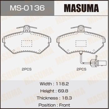 MASUMA MS-0136 Тормозные колодки барабанные  для AUDI A4 (Ауди А4)