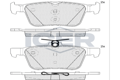 Zestaw klocków hamulcowych, hamulce tarczowe ICER 182098