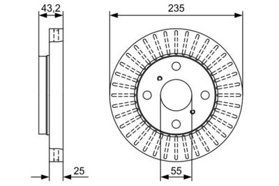 Тормозной диск BOSCH 0 986 479 W10 для TOYOTA PROBOX