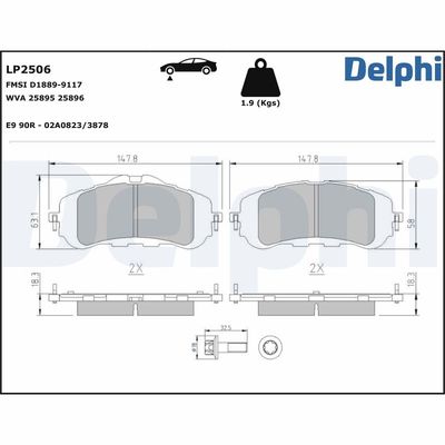 Brake Pad Set, disc brake LP2506