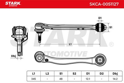 носач, окачване на колелата STARK SKCA-0051127