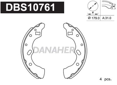 Комплект тормозных колодок DANAHER DBS10761 для MAZDA DEMIO
