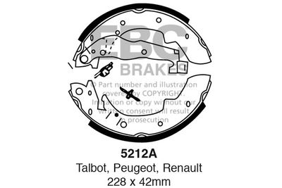 Комплект тормозных колодок EBC Brakes 5212A для RENAULT 25
