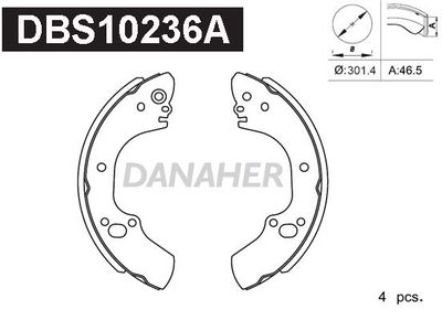 Комплект тормозных колодок DANAHER DBS10236A для ALFA ROMEO 164