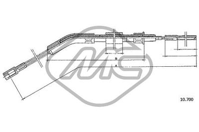 Тросик, cтояночный тормоз Metalcaucho 83692 для VW KAEFER