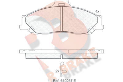 Комплект тормозных колодок, дисковый тормоз R BRAKE RB1580 для FORD RANGER