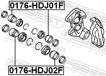Piston, brake caliper 0176-HDJ02F