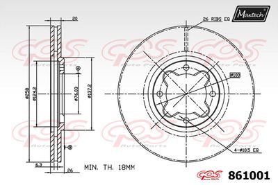 Тормозной диск MAXTECH 861001 для LOTUS EXCEL