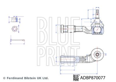 Наконечник поперечной рулевой тяги BLUE PRINT ADBP870077 для KIA PROCEED