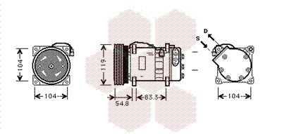 VAN WEZEL Compressor, airconditioning (5800K281)