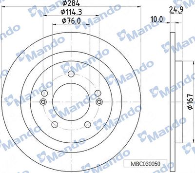 MANDO MBC030050 Тормозные диски для HYUNDAI i40 I CW (VF) 2.0 GDI MANDO MBC030050 Тормозные диски для HYUNDAI i40 I CW (VF) 2.0 GDI