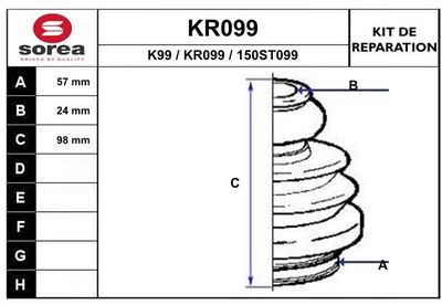 EAI KR099 Пыльник шруса  для BMW 1 (Бмв 1)
