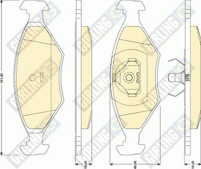 Комплект тормозных колодок, дисковый тормоз GIRLING 6117762 для VW GOL