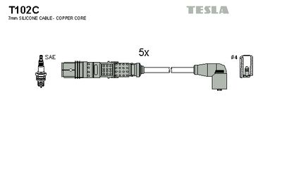Комплект проводов зажигания TESLA T102C для VW BORA