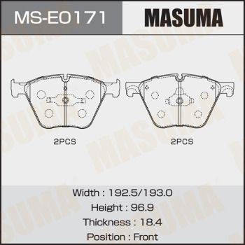 MASUMA MS-E0171 Тормозные колодки барабанные  для BMW X6 (Бмв X6)