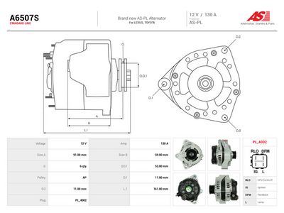 Alternátor AS-PL A6507S