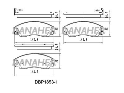 Комплект тормозных колодок, дисковый тормоз DANAHER DBP1853/1 для SSANGYONG RODIUS