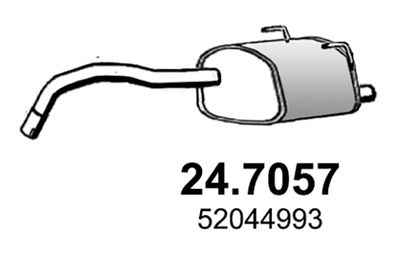 Глушитель выхлопных газов конечный ASSO 24.7057 для LANCIA YPSILON