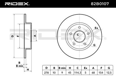 спирачен диск RIDEX 82B0107