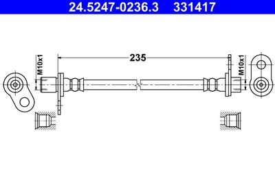 Тормозной шланг ATE 24.5247-0236.3 для MITSUBISHI ASX