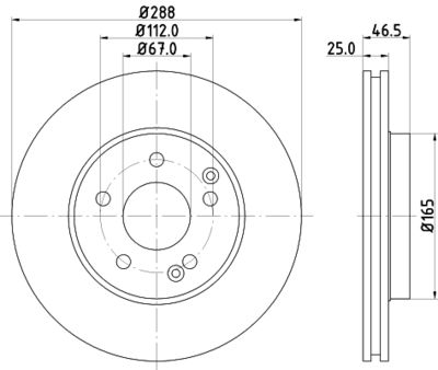 Тормозной диск HELLA 8DD 355 107-481 для MERCEDES-BENZ CLC-CLASS