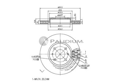 ASHUKI by Palidium P330-032 Тормозные диски для CITROËN NEMO