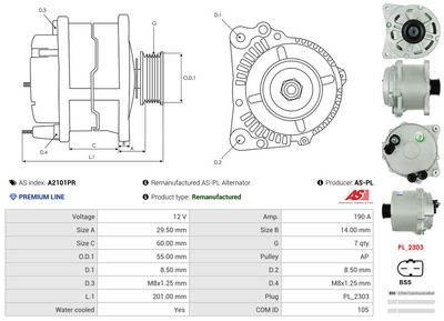 GENERATOR / ALTERNATOR AS-PL A2101PR 4