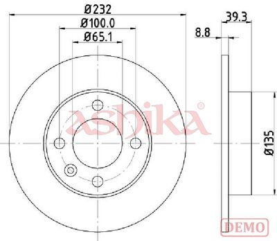 спирачен диск ASHIKA 61-00-0921C